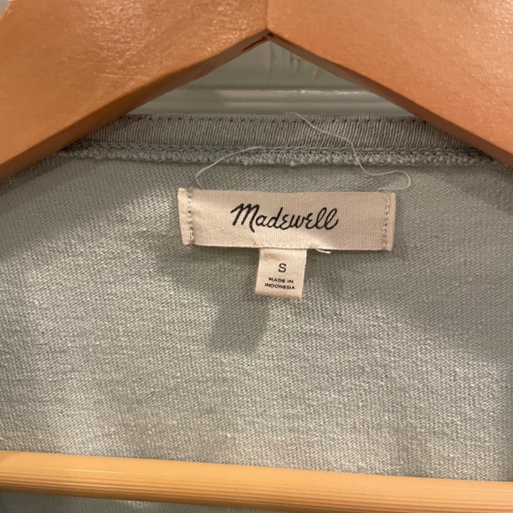 Madewell Boxy Crop Boatneck Tee in Sage Mist - Picture 2 of 4